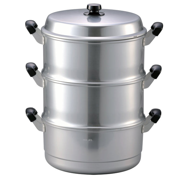 Hokuriku Aluminum Steam Cooker, Double Set, 13.0 inches (33 cm)