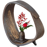 Shigaraki Yaki -Kijo HOOP RING SET OF FLOWERS (Large) Width 29X Back 13.5 x Height 32 cm 505 - 01