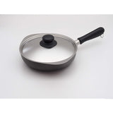 Sori Yanagi Iron Frying Pan, 8.7 inches (22 cm), Double Fiber Line Nitride Treatment, Lid Included, Induction Compatible