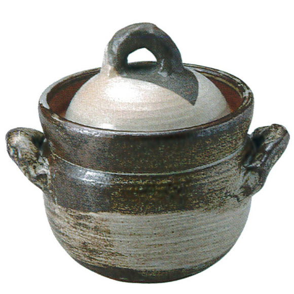 Sanko Rice Pot: 52-11785 Banko Ware Rice Pot, For Direct Heat Cooking, Gray Glazed Brush, 2 Ply Rice Pot, 6.3 x 7.9 inches (16 x 20 cm), 1100cc SANTO 17857
