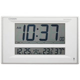 Citizen Wall Clock Atomic Digital R198 Temperature Humidity Calendar Heatstroke Warning Sound Note Function Over and Over Unisex Silver Citizen 8rz198 – 003