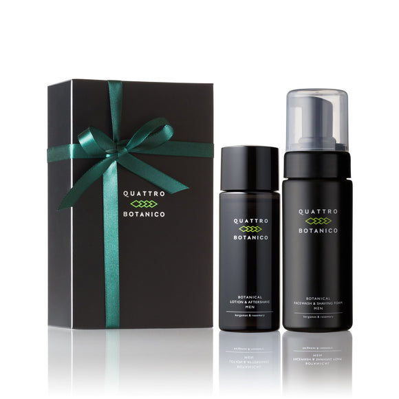Quattro Botanico (Men's gift all-in-one lotion & face wash set with gift wrapping) Botanical lotion 115ml & face wash 150ml men face wash foam men's cosmetics aging care skin care