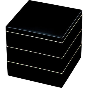 Wakaizumi Lacquerware 3 Tier Well, 5.5 Equal Saturation Mie Black Matte Tenkin (Black) H – 155 – A