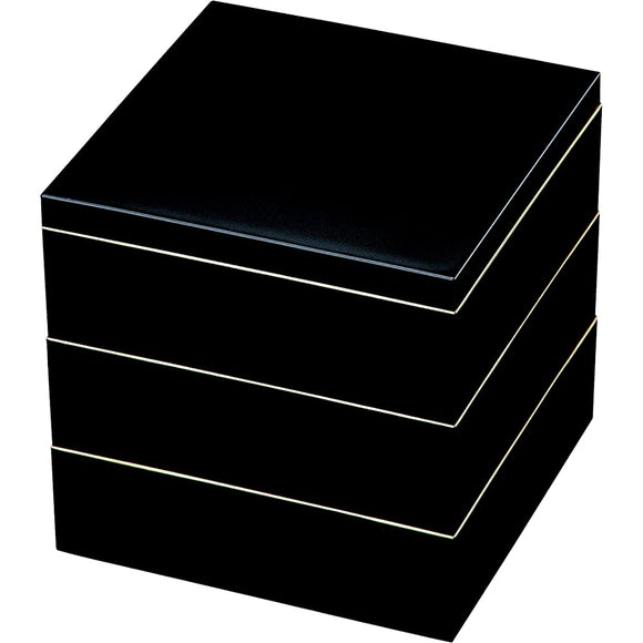 Wakaizumi Lacquerware 3 Tier Well, 5.5 Equal Saturation Mie Black Matte Tenkin (Black) H – 155 – A