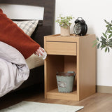 Fuji Boeki 99325 Side Table, Bed Table, Height 19.7 inches (50 cm), Natural, Drawers, Outlet Included