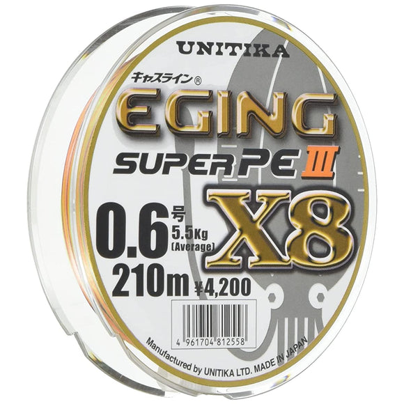 Unitika (UNITIKA) PE Line Cath Line Egging Super PEIII X8 210m 8 pieces 3 colors