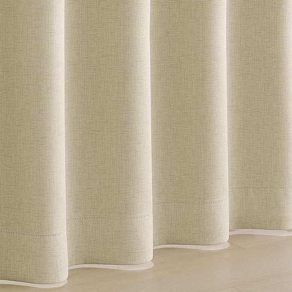 Cecile Ivory Cream 39.4 x 98.4 inches (100 x 250 cm), Flame Retardant Grade 1 Blackout CP-169 Double Open, Set of 2