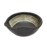 Mino Ware Japanese-Style Cafe Series Transformation Single Mouth Small Bowl, Black Brush Grain, Set of 10