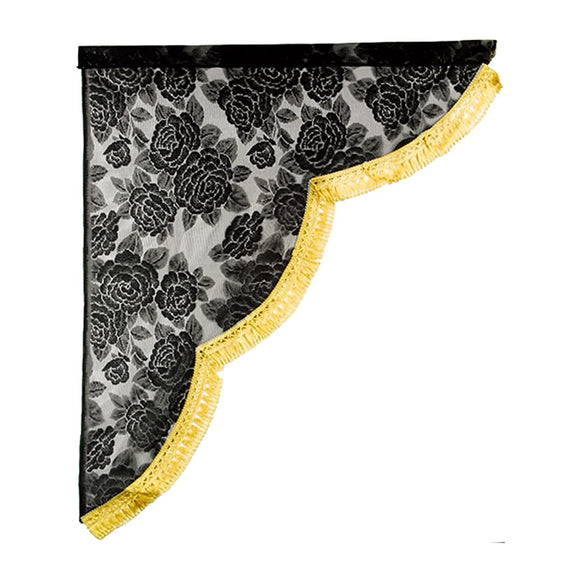 MIYABI MSC-RA-GOS Side Curtain, Lace Side Curtain, S (W X H): 19.7 X 21.7 Inches (500 x 550 mm), France: Gold