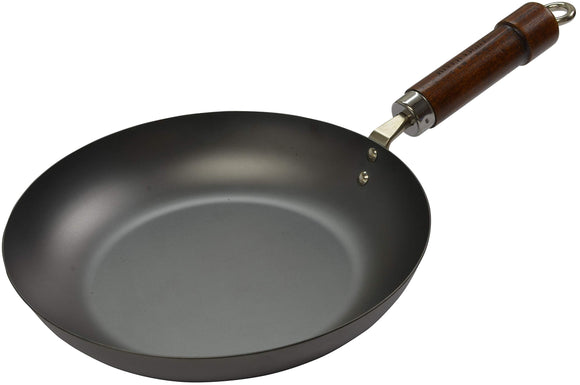 River Light 8130-000217 Iron Frying Pan, Made in Japan, 11.0 inches (28 cm), Induction Compatible, Glazed Handle, Black