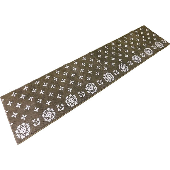 Kitchen Mat, Antibacterial, Deodorizing Treatment, Water Repellent, 23.6 x 70.9 inches (60 x 180 cm), Made in Japan, Non-slip Treatment, Rug Mat, Lace Star Mocha