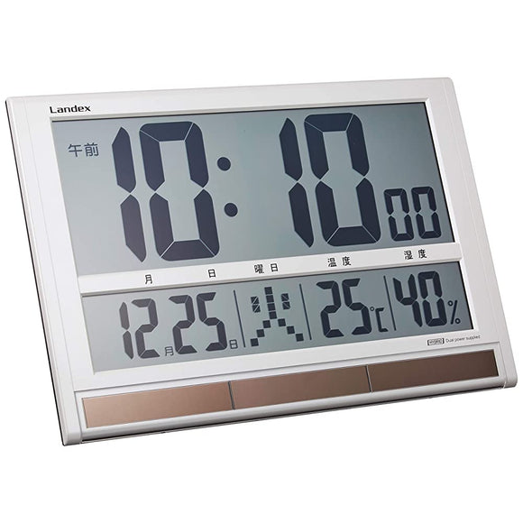 Landex YW9088WH Wall Clock, Radio, Digital, Time Gate, Solar