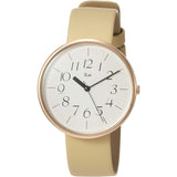 [Seiko Watch] Riki Wristwatch White Dial Full Arabic Notation Beige Cowhide Band Curved Hardlex AKQK451 Women's Black