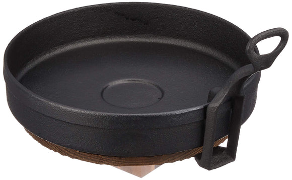 Ikeenaga Ironwork 720021 Dumpling Pot, 7.9 inches (20 cm), Made in Japan, Iron for Gas Stoves, Includes Handle and Wooden Stand