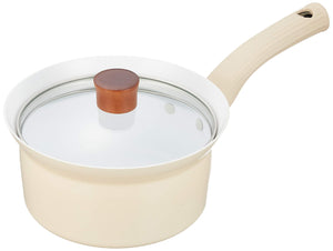 Wahei Freiz One-Handled Pot, Sauce Pan, 6.3 inches (16 cm), Induction Compatible, Stylish Outer Enamel Finish, Charm Kitchen