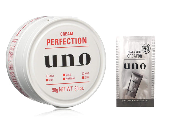 UNO Cream Perfection Men's All-in-One 90g + Bonus (Face Color Creator Men's BB Cream Sachet) Gel