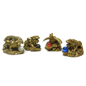 Feng Shui – Good Luck Figurine Four God Beast Set (Small) [Goods] [guttu] [Item]