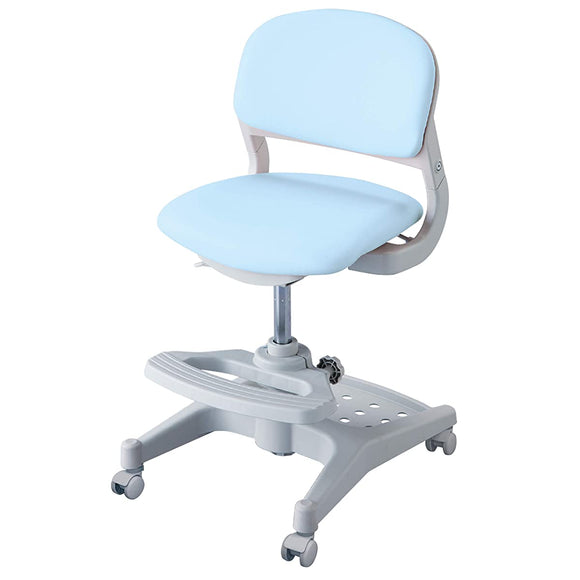 KOIZUMI CDC-872LB Study Chair, Light Blue, Size: W 17.9 x D 20.7 - 21.7 x H 30.1 - 34.3 inches (456 x 525 - 550 x 765 - 875 mm), SH435 - 545 mm (Outer dimensions), Hybrid Chair, Light Blue Color
