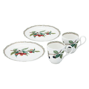 Noritake M9715/4911 Mug & Plate (Pear Set) Mug: 12.8 fl oz (375 cc) Plate: 8.7 inches (22 cm) Orchard Garden Microwave Safe Mugs: 2 Plates 2 Bone China