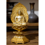 BudDha Statue, Amida Noritai-Za, 5.9 Inches (15 cm) (Gold Plated/24 KARAT) BudDhist: HideuMo Makita, Original Sculptor_ "Tendai Copper Wari" TAKAOKAOU