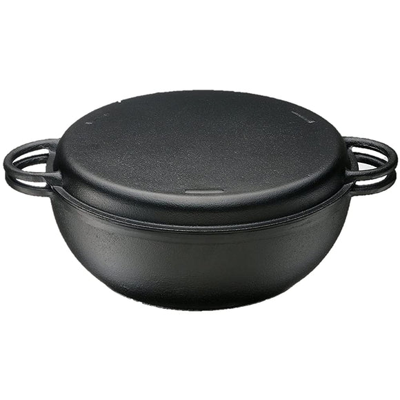 Ishigaki Sangyo 3580 Diverse Pot, Induction Compatible, Iron Pot, Ceramic Ball, Iron Casting, Width 13.0 x Depth 10.4 x Height 4.7 inches (33 x 26.5 x 12 cm), Iron Pot, Ceramic Ball, Boil, Bake, Steaming,