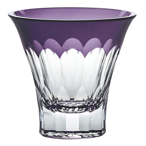 Toyo Sasaki Glass LS19759SP-C694-S4 Cold Sake Glass, Purple, 3.0 fl oz (85 ml), Yachiyo Kiriko Cup, Nanteen Pattern, Made in Japan