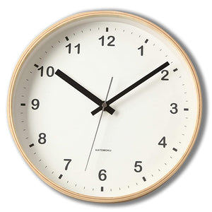 KATOMOKU plywood clock natural sweep (continuous second hand) km-33M 252mm (quartz watch)