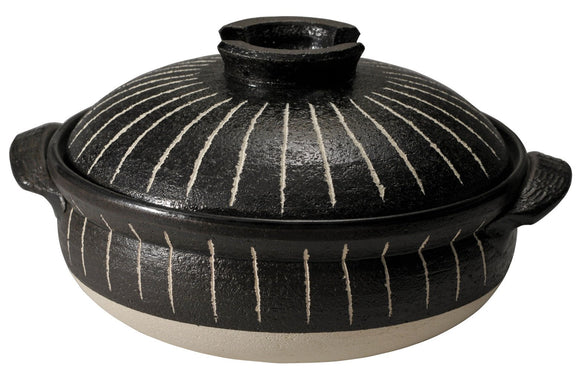Maruyoshi Pottery Black Ten Grass No. 7 Pot M7292