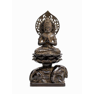 Buddha Statue, Fuken Buddhisatta, 5.9 inches (15 cm) (Old Beau), Buddhist: Hideun Makita, Original Sculptor: (born in Tatsu, Mi) Zodiac, Takaoka Copperware (KC Fugenbo Satsu)