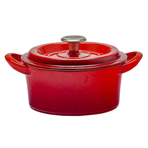 GoodPlus+ Cast Pot, 7.1 inches (18 cm), Red, Cast Enameled Pot, Eriko Nakamura, Ichi-Push, Anhydrous Cooking, Steam Circulation, Exterior Enameled Finish, Special Matte Enamel Finish, Stainless Steel