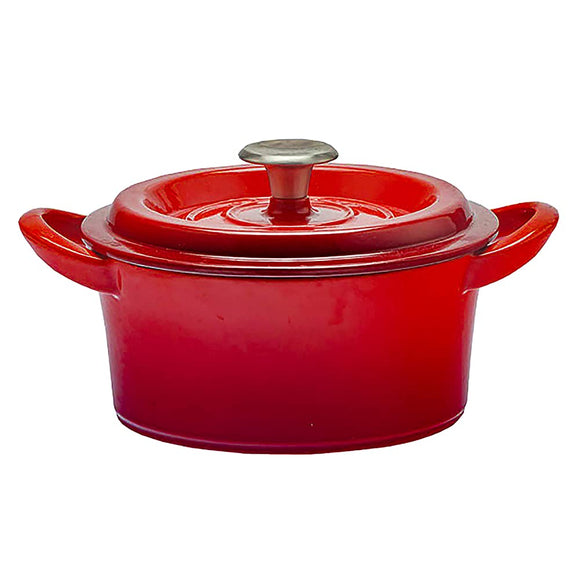 GoodPlus+ Cast Pot, 7.1 inches (18 cm), Red, Cast Enameled Pot, Eriko Nakamura, Ichi-Push, Anhydrous Cooking, Steam Circulation, Exterior Enameled Finish, Special Matte Enamel Finish, Stainless Steel