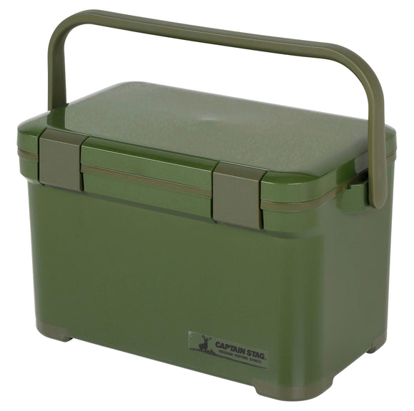 CAPTAIN STAG Cooler box Jungle cooler Capacity 20L With drain plug and shoulder pad Belt included Made in Japan Olive UE-85