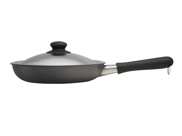 Sori Yanagi Iron Frying Pan, Made in Japan, 9.8 inches (25 cm), Double Fiber Line Nitride Treatment, Lid Included, Induction Compatible