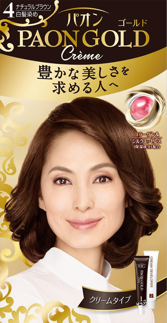 Paon Gold Hair Color Cream Type 4 Natural Brown 50g+50g