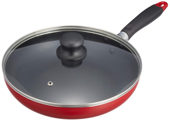 Pearl Metal HB-1447 Frying Pan, 10.2 inches (26 cm), Glass Lid Included, Induction Compatible, Fluorine Treatment, Only One Stage