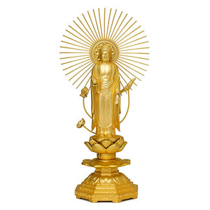 Buddha statue amida nyorai for mito 7.7 inches (19.5 cm) (Gold plated / 24k gold), Buddher: Hideun Makita, Original Sculptor: "Jodo Shinshu otani School (East)", Takaoka Cantar (East)