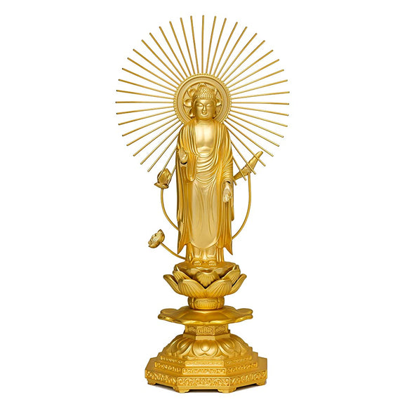 Buddha statue amida nyorai for mito 7.7 inches (19.5 cm) (Gold plated / 24k gold), Buddher: Hideun Makita, Original Sculptor: 