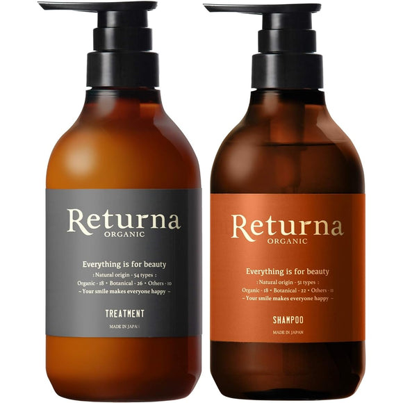 Returner Organic Shampoo Treatment Set 500ml & 500ml Non-Silicon Amino Acid Natural Fragrance