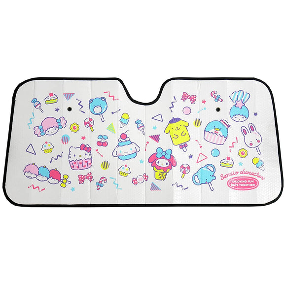BONFORM 7577-01WH Kitty Sanrio Character Mix Sun Shade, UV Protection, Sution Cup, 47.2 x 23.6 Inches (120 x 60 cm), White