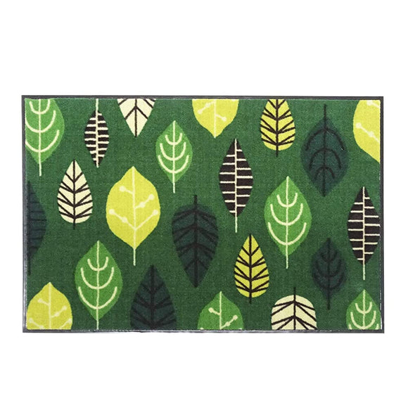 Yamazaki Sangyo 193356 My Design Mat, Entrance Mat, Indoor, Outdoor, Mud Remover, Absorbent, Nordic Leaf, 23.6 x 35.4 inches (60 x 90 cm), Green, Made in Japan