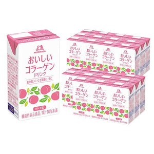 Morinaga Seika Delicious Collagen Drink, 4.2 fl oz (125 ml) x 24 Bottles, Beauty, Collagen, Food with Functional Display, Zero Fats, Peach, 24
