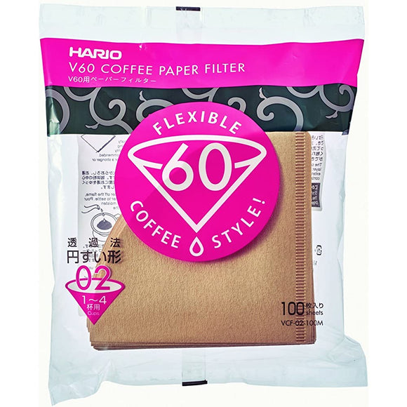Hario 02 100 Count Coffee Paper Filter, Natural