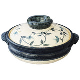 Sanpottery 13686 Banko Ware Earthenware Pot (Deep Pot), No. 9, For 4 to 5 People, Kuresu Arabesque Blue