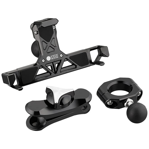 Sygnhouse ABC-9 (A-46/B-9/C-41) Motorcycle Mount System, ABC Set Product, Smartphone Holder Set 5, Black, φ1 Inch (25.4 mm), Compative Model: Re53 mm) 0081971
