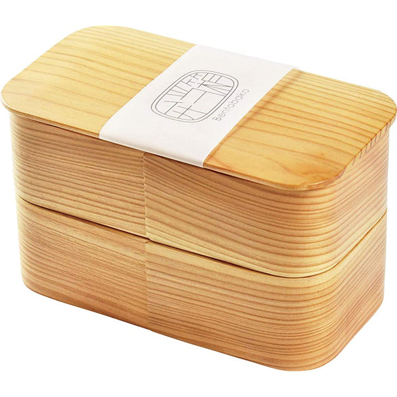 Yamako 80186 Japanese Lunch Box, Long Corner, 2-Tier, Box Included, 32.8 fl oz (930 ml)