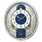 Seiko RE582G Wall Clock, Karakuri Clock, Radio, Light Gold Pearl, 18.3 x 15.7 x 3.5 inches (464 x 400 x 90 mm)