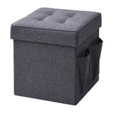 Yamazen GLS-38(GY) Stool, Gray, 15.0 x 15.0 inches (38 x 38 cm), Storage Stool, Storage Pocket