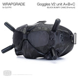 WRAPGRADE for DJI FPV Goggles V2 Skin Seal (Black Bumpy Camo)