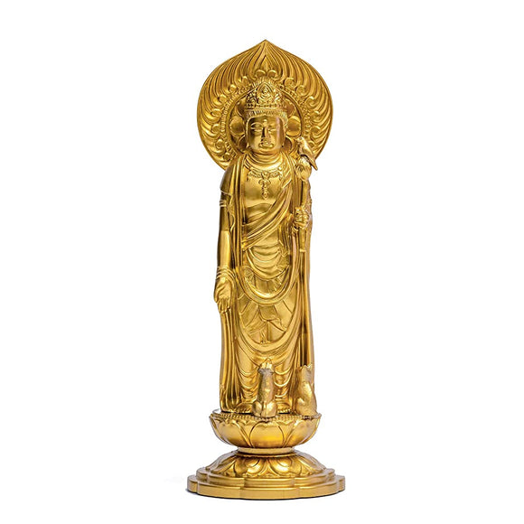 Buddha Statue Pet Kannin Bodhisatta, 6.3 inches (16 cm) (Gold), 