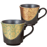 Kutani ware PAIR MUG GOLD FOIL SATURATION